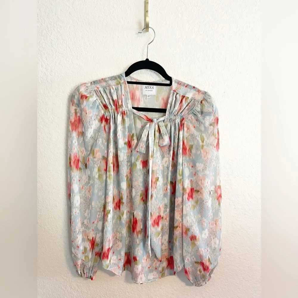 Revolve Misa Los Angeles Tia Skirt Daydream Floral Tiered Midi Skirt and top  XS